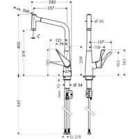 Смеситель Hansgrohe Metris 14820800 - Превью изображения №4 — Интернет-магазин Teono.by