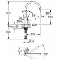 Смеситель Grohe Eurosmart Cosmopolitan 3284320E - Превью изображения №2 — Интернет-магазин Teono.by