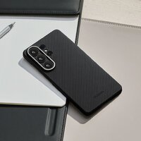 Чехол для телефона Pitaka Edge Case для Samsung Galaxy S26 Ultra (600D Black/Grey Twill Aaron Button) - Превью изображения №6 — Интернет-магазин Teono.by