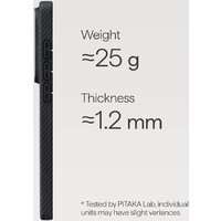 Чехол для телефона Pitaka Edge Case для Samsung Galaxy S26 Ultra (600D Black/Grey Twill Aaron Button) - Превью изображения №4 — Интернет-магазин Teono.by