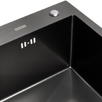 Кухонная мойка ARFEKA ECO AR 700*500 BLACK PVD NANO DECOR VOLCANIC ROCK - Превью изображения №6 — Интернет-магазин Teono.by