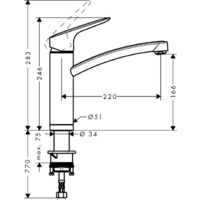 Смеситель Hansgrohe Logis 71833000 - Превью изображения №2 — Интернет-магазин Teono.by