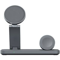 Беспроводное зарядное Magssory Yoga 3 в 1 Charging Station для Apple Qi2 WCH016m (темно-серый) - Превью изображения №2 — Интернет-магазин Teono.by