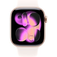 Apple Watch Series 11 42 мм (алюминиевый корпус, розовое золото/легкие румяна, спортивный силиконовый ремешок S/M) Image #2