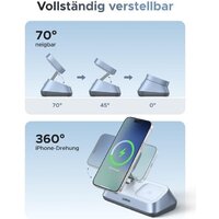 Беспроводное зарядное Ugreen MagFlow 3-in-1 W711 55677 (голубой) - Превью изображения №6 — Интернет-магазин Teono.by