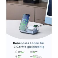 Беспроводное зарядное Ugreen MagFlow 3-in-1 W711 55677 (голубой) - Превью изображения №4 — Интернет-магазин Teono.by