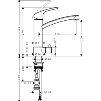 Смеситель Hansgrohe Focus 31803000 - Превью изображения №2 — Интернет-магазин Teono.by
