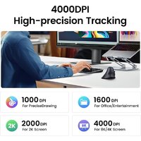 Вертикальная мышь Ugreen MU008 25444 (черный) - Превью изображения №3 — Интернет-магазин Teono.by