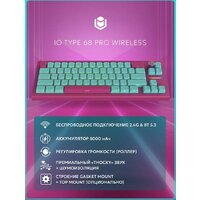 Клавиатура IO by Red Square Type 68 Pro g3ms Aquamarine (бирюзовый/розовый) - Превью изображения №4 — Интернет-магазин Teono.by