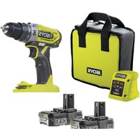 Ударная дрель-шуруповерт Ryobi R18PD2-220S 5133004459 (с 2-мя АКБ, сумка) - Превью изображения №2 — Интернет-магазин Teono.by