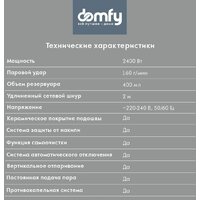 Утюг Domfy DSC-EI502 - Превью изображения №7 — Интернет-магазин Teono.by