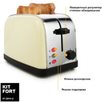 Тостер Kitfort KT-2014-2 (бежевый) - Превью изображения №5 — Интернет-магазин Teono.by