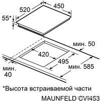 Варочная панель MAUNFELD CVI453STBK - Превью изображения №8 — Интернет-магазин Teono.by