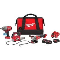 Milwaukee 4933498576 (гайковерт, болгарка, смазочный пистолет, 2 АКБ, сумка)