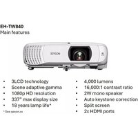 Проектор Epson EH-TW840 - Превью изображения №8 — Интернет-магазин Teono.by