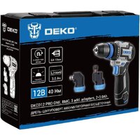 Дрель-шуруповерт Deko DKCD12 PRO ONE 085-1320 (с 2-мя АКБ, кейс) - Превью изображения №6 — Интернет-магазин Teono.by