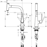 Смеситель Hansgrohe Talis Select S 72822800 (нержавеющая сталь) - Превью изображения №2 — Интернет-магазин Teono.by