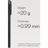 Чехол для телефона Pitaka Ultra-Slim для iPhone 17 Pro (600D Black/Grey Twill) - Превью изображения №3 — Интернет-магазин Teono.by