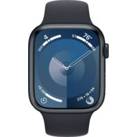 Умные часы Apple Watch Series 9 45 мм (алюминиевый корпус, полуночный/полуночный, спортивный силиконовый ремешок M/L) - Превью изображения №2 — Интернет-магазин Teono.by
