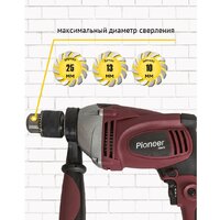 Ударная дрель Pioneer Tools EID-M1100-01C - Превью изображения №14 — Интернет-магазин Teono.by