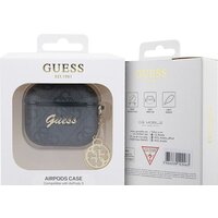 Чехол CG Mobile Guess Leather 4G with Metal Logo and Charm для AirPods 3 GUA3G4GSMK (черный) - Превью изображения №3 — Интернет-магазин Teono.by