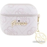 CG Mobile Guess Leather 4G with Metal Logo and Charm для AirPods 3 GUA3G4GSMP (розовый)