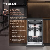 Отдельностоящая посудомоечная машина Weissgauff DW 4508 Inverter Autoopen Black - Превью изображения №7 — Интернет-магазин Teono.by