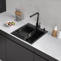 ARFEKA Eco AR мойка 450*500, коландер, дозатор BLACK DECOR MILLET GRAINS