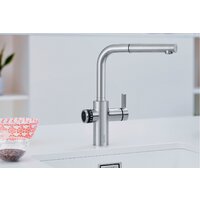 Смеситель Blanco Evol-S Volume с дозатором воды (рычаг справа, нержавеющая сталь) - Превью изображения №2 — Интернет-магазин Teono.by