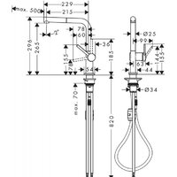 Смеситель Hansgrohe Talis M54 72808670 - Превью изображения №2 — Интернет-магазин Teono.by