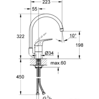 Смеситель Grohe Euroeco 32752000 - Превью изображения №2 — Интернет-магазин Teono.by