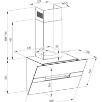 MAUNFELD Mersey 60 (нержавеющая сталь/черное стекло) Image #2