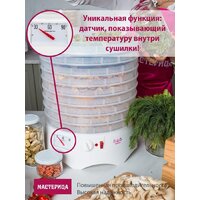 Сушилка для овощей и фруктов Мастерица EFD-0602VM (6 прозрачных поддонов + 2 белых поддона + поддон для пастилы) - Превью изображения №4 — Интернет-магазин Teono.by
