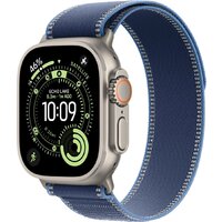 Apple Watch Ultra 3 LTE 49 мм (титановый корпус, природный/синий, нейлоновый ремешок размера S/M)