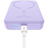 Внешний аккумулятор Baseus Magnetic Mini Air Wireless Fast Charge Power Bank 20W 10000mAh (сиреневый) - Превью изображения №7 — Интернет-магазин Teono.by