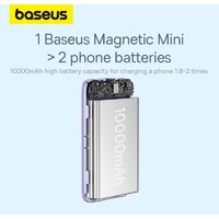 Внешний аккумулятор Baseus Magnetic Mini Air Wireless Fast Charge Power Bank 20W 10000mAh (сиреневый) - Превью изображения №12 — Интернет-магазин Teono.by